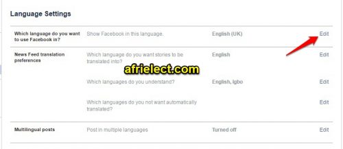 Steps To Change Facebook Language Settings