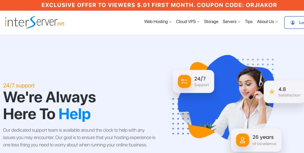 InterServer web hosting for beginner bloggers